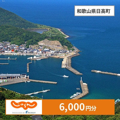 【じゃらんふるさと納税クーポン】 和歌山県日高町でつかえる6,000円 クーポン