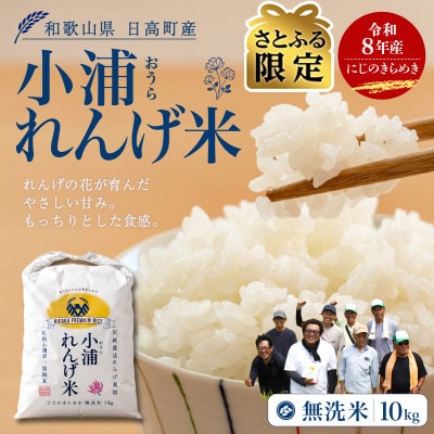 【さとふる限定】【令和8年産 新米】小浦れんげ米(にじのきらめき) 無洗米 10kg