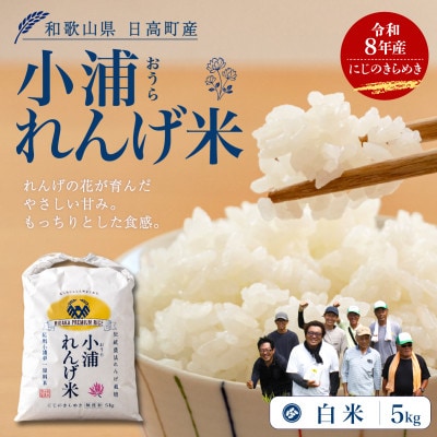 【令和8年産 新米】小浦れんげ米(にじのきらめき)  精米(白米) 5kg