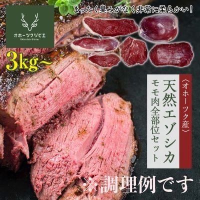 オホーツクジビエ　天然エゾシカモモ肉　全部位セット