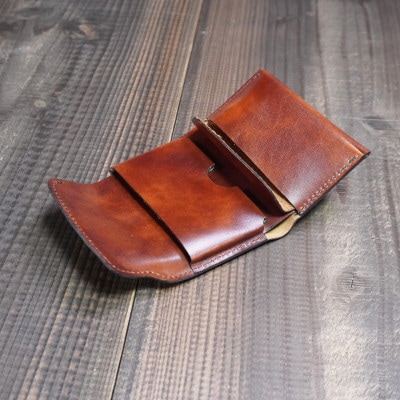 イタリア高級レザー使用　お金を巻くように包む【Wallet roll】ブラックレン