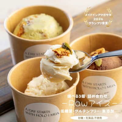 ヴィーガン対応 ローアイス お試し3種 おまかせ 食べ比べセット(低糖質・卵乳小麦砂糖不使用)