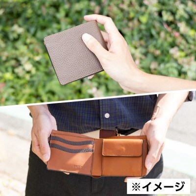 シュリンク模様の型押しを施した牛革二つ折り財布(パープル) | お礼品 シュリンク模様の型押しを施した牛革二つ折り財布(パープル) | お礼品