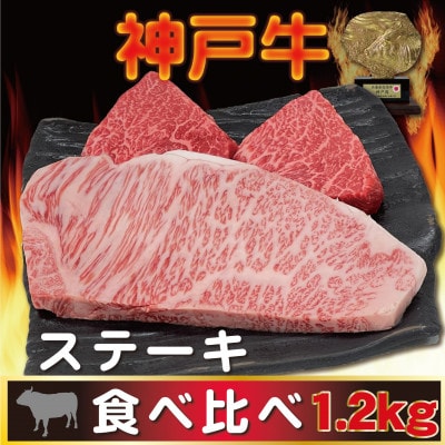 神戸ビーフ サーロイン&赤身 ステーキセット 計1200g AGST12