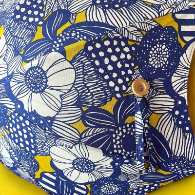 ナッツの青いお花の日傘(イエロー×インクネイビー)