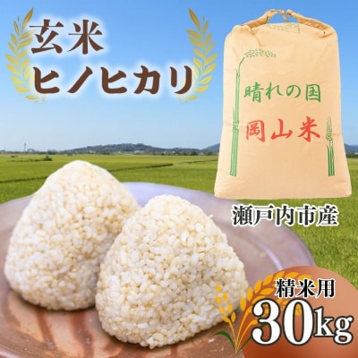 令和6年産 「 ヒノヒカリ 」 玄米 30kg(精米用)岡山県瀬戸内市産[No.5735-1032]
