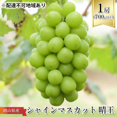 シャイン マスカット 晴王 1房(700g以上)化粧箱入り 岡山県産  [No.5735-1087]