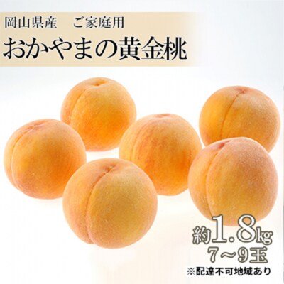 桃 ご家庭用 おかやま の 黄金桃 約1.8kg(7～9玉) 岡山県産[No.5735-0877]
