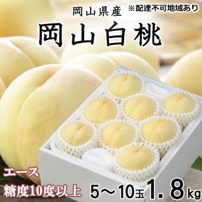 岡山 白桃 エース 5～10玉 約1.8kg (早生種・中生種) [No.5735-1211]