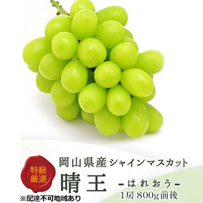 【2026年先行受付】シャインマスカット晴王 1房800g前後 岡山県産[No.5735-1229]