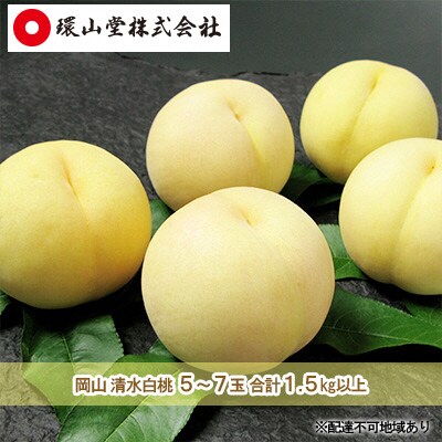 【2026年先行受付】 岡山 清水 白桃 5～7玉 合計1.5kg以上 [No.5735-1425]
