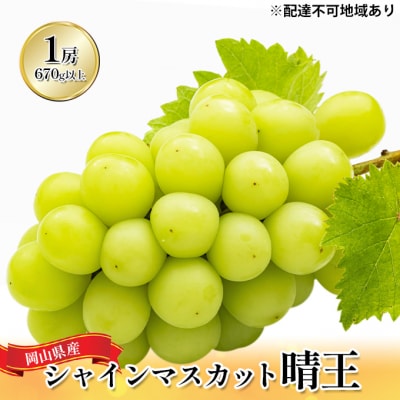 シャイン マスカット 晴王 1房 670g以上 化粧箱入り 岡山県産[No.5735-1444]