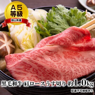 A5等級 黒毛 和牛 肩ロース うす切り 約1.0kg 岡山県産[No.5735-1654]