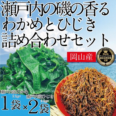 瀬戸内で採れた島磯香るわかめ22g×1袋とひじき28g×2袋 セット[No.5735-1285]