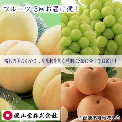 環山堂セレクト 晴れの国おかやまより果物を旬な時期に3回に分けてお届け![No.5735-1701]