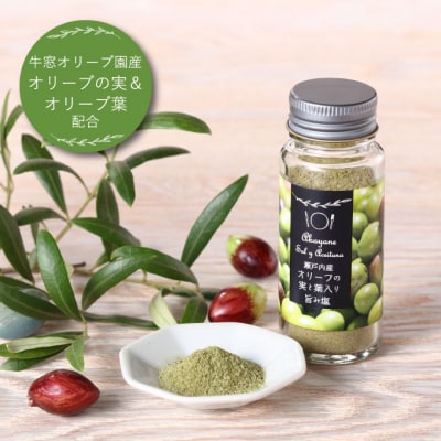 赤屋根オリーブの実と葉入り旨み塩2本セット[No.5735-1843]