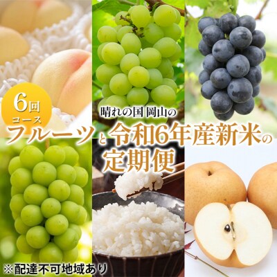  晴れの国岡山のフルーツと 令和6年産新米 の 定期便 6回コース[No.5735-1741]