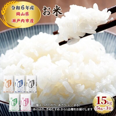 令和6年産 お米 15kg(5kg×3袋) 特A 岡山県 瀬戸内市産 [No.5735-1812]