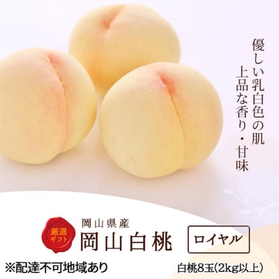 【2025年先行受付】白桃 ロイヤル 8玉(2kg以上) 岡山県産  [No.5735-2002]