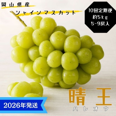 【先行受付】10回定期便 シャインマスカット 晴王 秀品 大房 岡山県産[No.5735-3344]