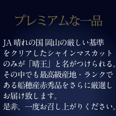 2025年9月・10月発送 最高級品 シャインマスカット 晴王 1房 (約700g) 岡山県船穂産