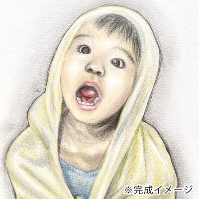 オーダーメイド手描き似顔絵・額縁付き(カラー・1名分)R5-291-1