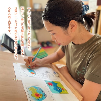オーダーメイド手描き似顔絵・額縁付き(モノクロ・1名分)R5-290-1