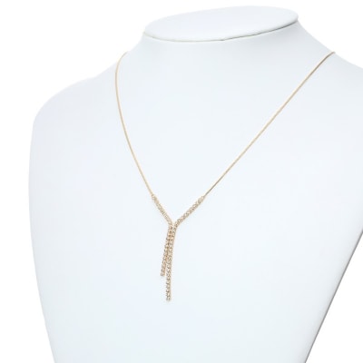 K18YG シルキータッチテニスチェーン[Yライン]ネックレス Sサイズ 1.0ct TI-1177
