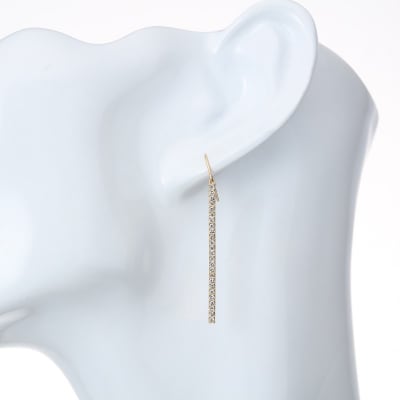 [MADE IN KOFU] K18YG ダイヤスティックピアス 0.5ct TI-624