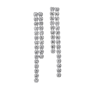 PT900 シルキータッチテニスチェーン[ダブル]ピアス 1.0ct TI-1155