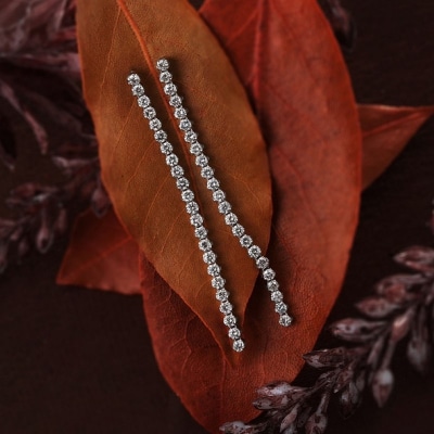 PT900 シルキータッチテニスチェーン[シングル]ピアス 1.0ct TI-1142