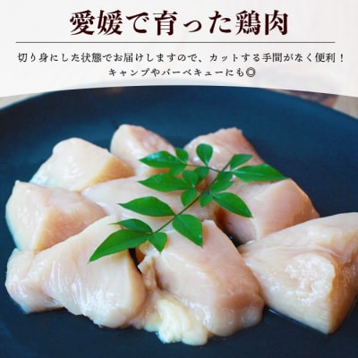 <銘柄鶏 浜千鳥 愛媛県産 若鶏むね肉 切り身 4kg(1kg×4)> 国産 鶏肉 鳥肉 むね肉