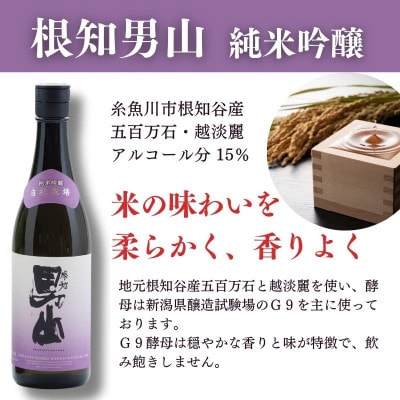 根知男山 純米吟醸&純米酒 720ml 各1本 渡辺酒造 自社栽培米 日本酒 純米酒飲み比べセット