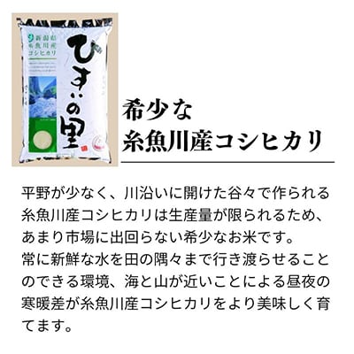 【毎月定期便】新潟県糸魚川産コシヒカリ 5kg 農家自慢の特選米『ひすいの里』全6回