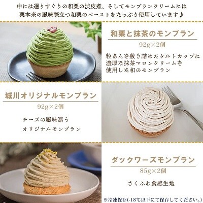 <城川オリジナルモンブラン3種セット(計6個入)>　スイーツ　お菓子　マロン　和栗　国産　西予市