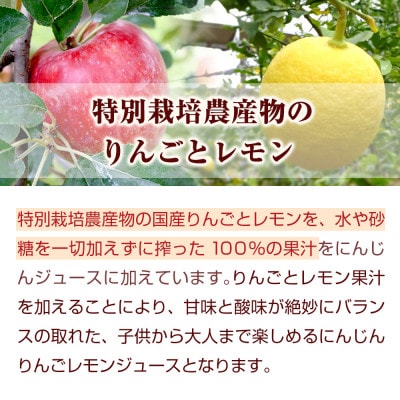 無添加ストレートにんじんジュース900ml×6本　栽培期間中農薬・化学肥料不使用の人参を使用