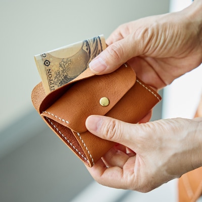 【ハンドメイド】やわら革財布(ブラウン)