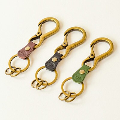 【ハンドメイド】レザーキーホルダー　プルカラキーホルダー(ワイン)