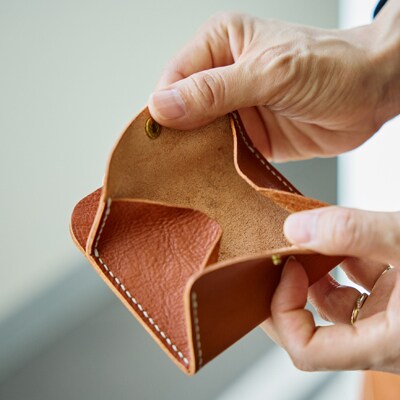 【ハンドメイド】やわら革サコッシュ+やわら革財布　セット(ブラウン×ブラウン)