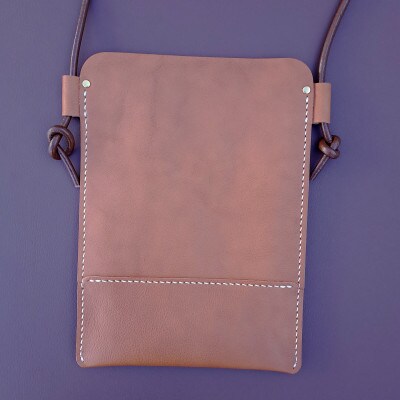 【ハンドメイド】やわら革サコッシュ+やわら革財布　セット(ブラウン×ブラウン)