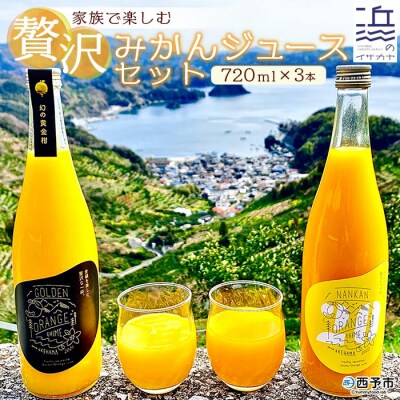 <家族で楽しむ贅沢みかんジュース　3本セット(愛媛県西予市明浜産)>　柑橘　フルーツ　飲料