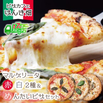 げんき畑 ピザ 3枚セット＜(赤・白)&めんたいピザ＞