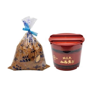 小西みそ 純天然 一年熟成麦みそ2kg(樽入)