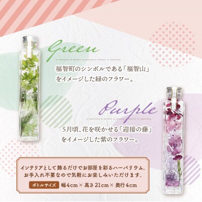 ハーバリウム2本セット「福智の煌」【緑×紫】