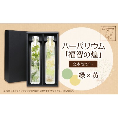 ハーバリウム2本セット「福智の煌」【緑×黄】
