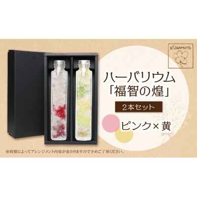 ハーバリウム2本セット「福智の煌」【ピンク×黄】