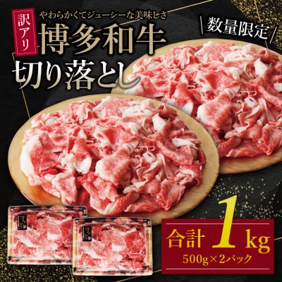 【訳あり】博多和牛　切り落とし1kg (500g×2パック)