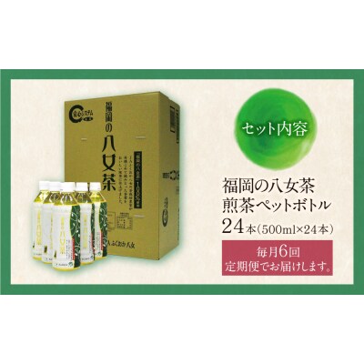 福岡の八女茶 煎茶ペットボトル(24本)定期便(毎月×6回)