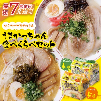 【7営業日以内発送】うまかっちゃん 博多からし高菜・豚骨ラーメン食べ比べセット(5食×2)