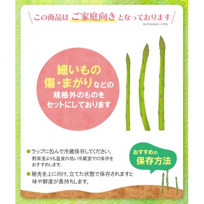 【訳あり】清流・有機肥料使用 アスパラガス(夏芽) 1kg